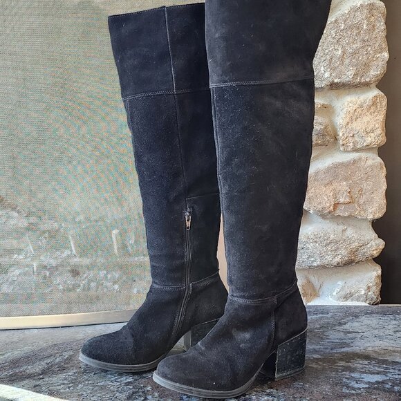 Steve Madden Orabela Black Suede Leather Over the Knee Boot Size 8.5M - Picture 3 of 16